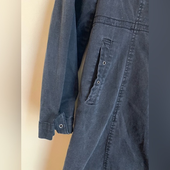 Royal Bones coat  by Daang black corset back trench coat goth y2k stretch denim - Picture 2 of 10